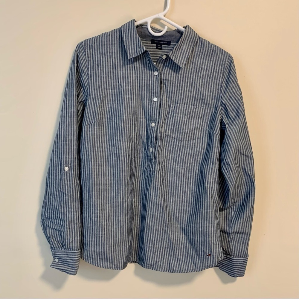 Tommy Hilfiger Women Half Button Down Dress Shirt Size Small - Picture 1 of 4